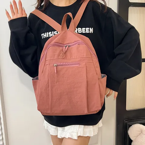 Damen Casual Nylon Rucksack Große Kapazität Reisetasche Wasserdicht Leicht Schulranzen Vielseitig Minimalistisch Urbaner Daypack