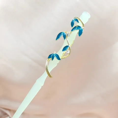 Ancient Style Flower Hairpin Vintage Hanfu Hair Stick With Tassel Lily Of The Valley Bamboo Shape Resin Alloy Hair Jewelry For Women Wedding Photography