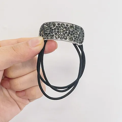Coletero Geométrico de Strass para Mujer Banda de Goma de Alta Elasticidad Scrunchies de Cristal Brillante Accesorios de Moda