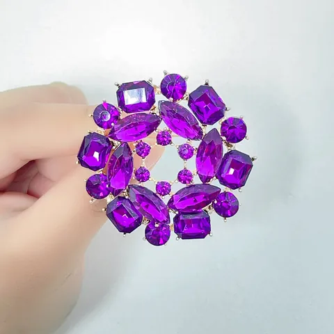 Vintage Luxurious Zinc Alloy Crystal Rhinestone Flower Brooch Geometric Glass Corset Pin For Women Wedding Banquet Jewelry