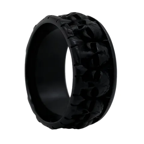 Retro Stainless Steel Skull Head Ring For Men Punk Gothic Distressed Band Finger Ring Fashion Jewelry Accessories Gift