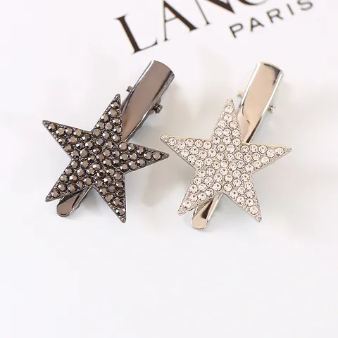 Fashion Star Rhinestone Hair Clip Alloy Duckbill Clip For Women Elegant Sparkling Star Hair Pin Styling Accessories