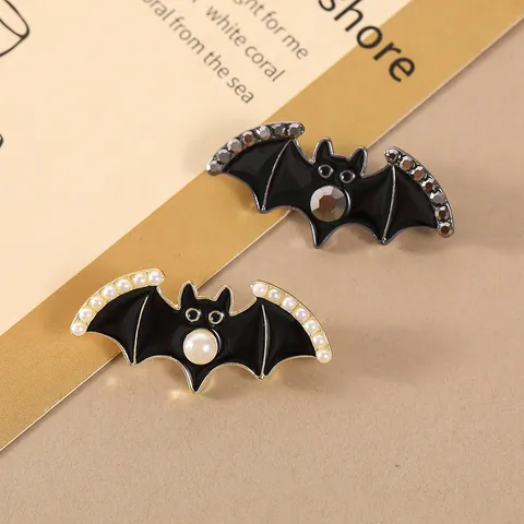 Gothic Fledermaus Brosche Für Halloween Party Legierung Strass Künstliche Perle Emaille Tier Pin Für Herren Damen Kleidung Dekoration Schmuck Geschenk