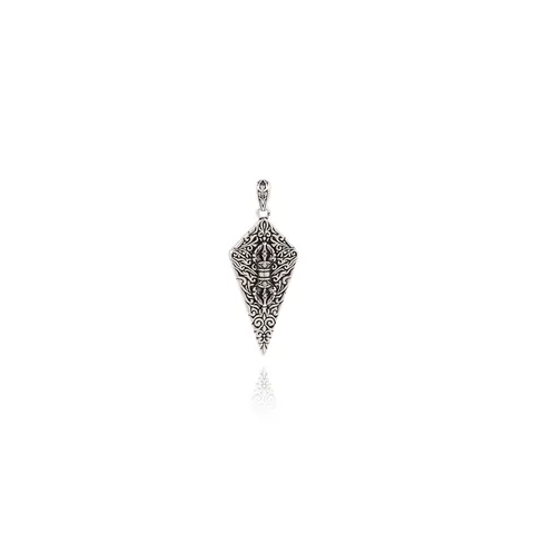 Vintage Rhombus Copper Zirconia Pendant 18K Gold Plated Vajra Pattern Abracadabra Magic Charm For DIY Jewelry Making Necklace Accessories