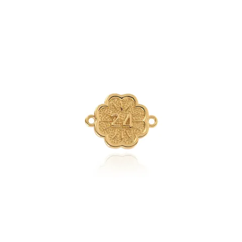 18K Gold Plated Copper Zirconia Flower Connector Number 24 For DIY Jewelry Making Bracelet Necklace Findings Accessories