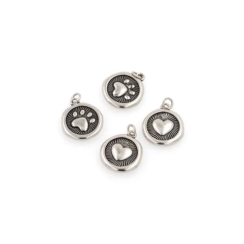 Vintage Koperen Zirconia Hart Berenpoot Hangers Ronde Minimalistische Bedeltjes Voor DIY Sieraden Maken Handgemaakte Accessoires