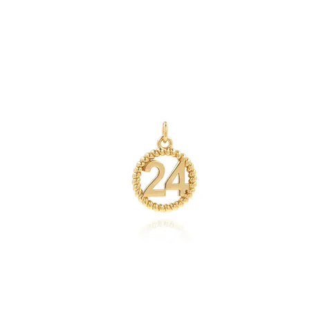 18K Goudverguld Koper Zirconia Nummer 24 Rond Hanger Zonder Ketting Voor Vrouwen DIY Sieraden Maken Mode Charm