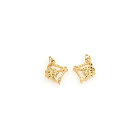 18K Verguld Koper Zirkonia Pijl En Boog Hanger Alleen Zonder Ketting Boogschutter Sterrenbeeld Charm Voor DIY Sieraden Maken