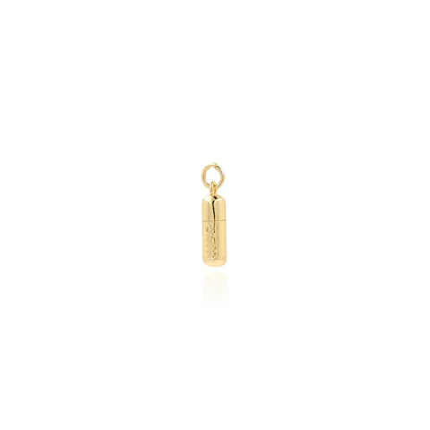 18K Gold Plated Copper Zirconia Capsule Pendant Only Without Chain Minimalist Pill Shape Letter DIY Jewelry Pendant Women