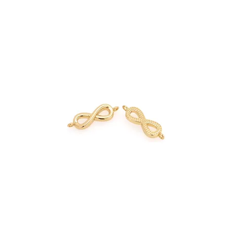 18K Verguld Koper Zirconia Oneindigheid Hanger Voor DIY Sieraden Maken Connector Mode Vrouwen Ketting Armband Accessoire