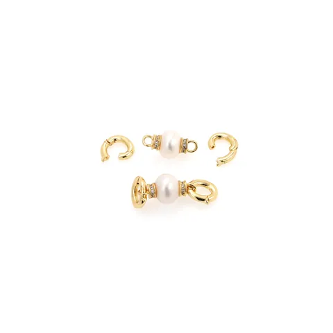 18K Verguld Koper Parel Zirconia Sieraden Connector Voor DIY Ketting Armband Maken Elegant Sieraden Accessoire Connector