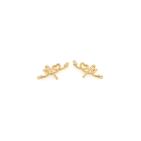 18K Vergulde Koperen Zirkonia Hart Arabische Kalligrafie Hanger Connector DIY Sieraden Maken Accessoire Minimalistische Stijl