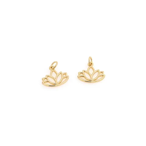 18K Verguld Koper Zirkonia Lotus Hanger Minimalistisch Hol Geometrisch Bloem Alleen Hanger Zonder Ketting DIY Sieraden Maken Vrouwen Accessoire