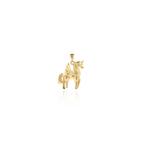 18K Verguld Koperen Pegasus Eenhoorn Hanger Charm Zirkonia Ingelegd Minimalistisch Dier DIY Sieraden Maken Accessoire Voor Ketting