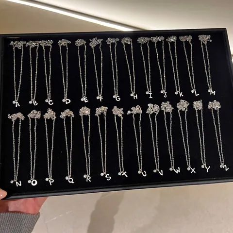 S925 Sterling Silver Initial Letter Pendant Necklace For Women Minimalist Personalized Alphabet Zirconia Jewelry Gift