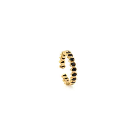 Bague Ouverte de Luxe en Cuivre Plaqué Or 18K avec Zircone Multicolore Taille Poire Anneau Réglable pour Femme Bijoux