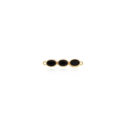 18K Gold Plated Copper Zirconia Oval Connector 3 Stone Linker For DIY Jewelry Making Bracelet Necklace Accessories