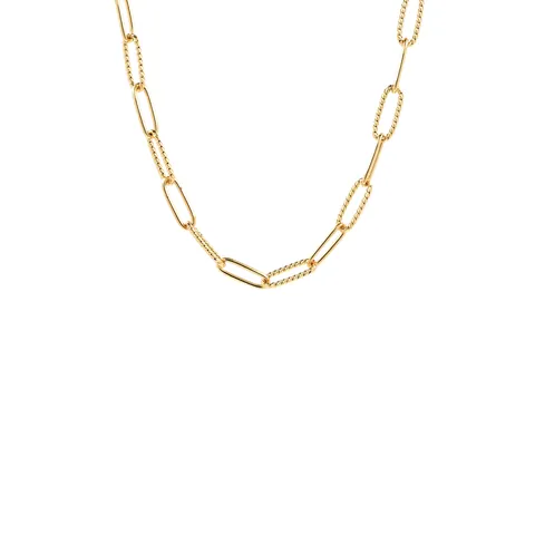 18K Gold Plated Copper Paperclip Chain DIY Jewelry Making Minimalist Oval Link Textured Chain Necklace Findings Components