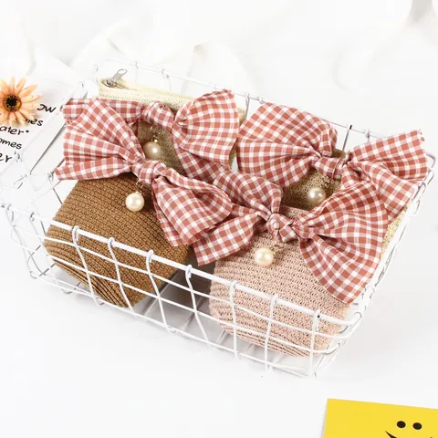 Mädchen Stroh Gewebte Umhängetasche Mini Schleife Schultertasche Mit Künstliche Perlenanhänger Sommer Strand Prinzessin Münzbeutel