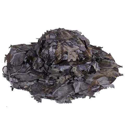 Sombrero Boonie de Camuflaje con Hojas 3D Caza al Aire Libre Sombrero Táctico Ghillie Sombrero de Pescador Sol Hombre Mujer