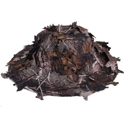 Sombrero Boonie de Camuflaje con Hojas 3D Caza al Aire Libre Sombrero Táctico Ghillie Sombrero de Pescador Sol Hombre Mujer