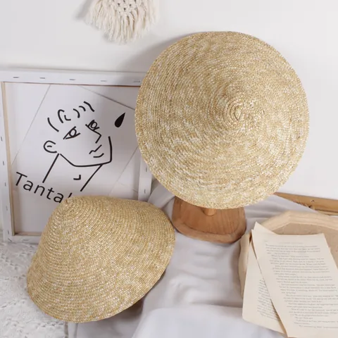 Kids Straw Sun Hat Pointed Top Breathable Hand Woven Straw Bucket Hat For Boys Girls Beach Outdoor Summer Sun Protection Hat