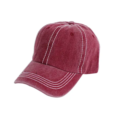 Gorra de Béisbol de Algodón Lavado Vintage para Hombres Mujeres Costuras en Contraste Desgastado Ajustable Retro Deporte al Aire Libre Sombrero de Sol
