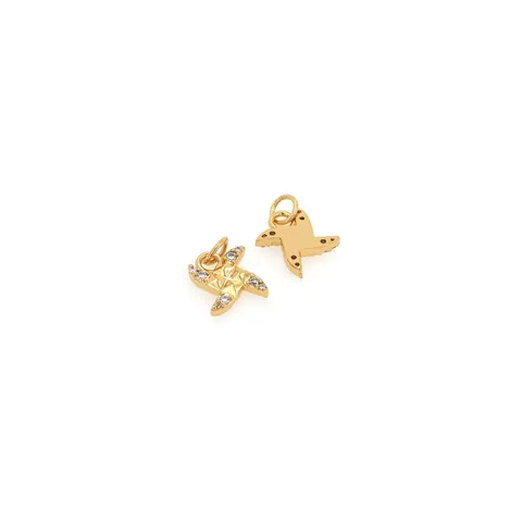 18K Gold Plated Copper Windmill Pendant Only Without Chain With Zirconia Star Charm For DIY Jewelry Making Women Jewelry