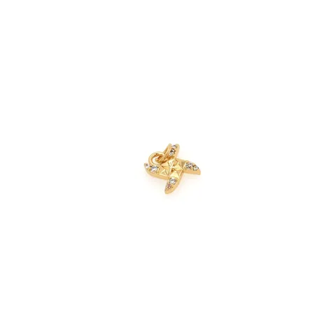 18K Gold Plated Copper Windmill Pendant Only Without Chain With Zirconia Star Charm For DIY Jewelry Making Women Jewelry