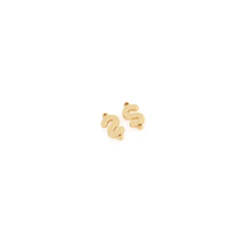 18K Gold Plated Copper Alphabet Letter Connector Charms For DIY Jewelry Making Necklace Bracelet Accessory Findings