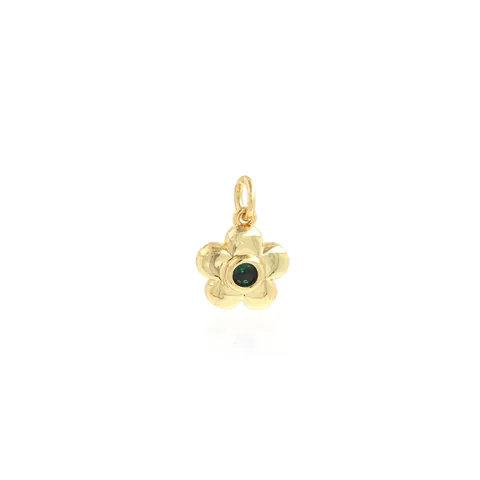 18K Gold Plated Copper Zirconia Flower Pendant For DIY Jewelry Making Vintage Ins Style Elegant Floral Charm For Women Necklaces