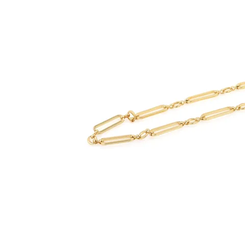 18K Gold Plated Copper Paperclip Chain For Hip Hop Jewelry DIY Necklace Making Unfinished Geometric Link Accessory