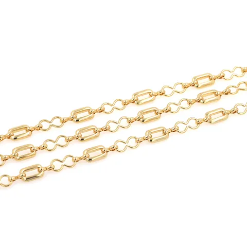 18K Gold Plated Copper Rectangular And Infinity Link Chain DIY Jewelry Making Accessory For Necklace Bracelet Making Craft Supplies