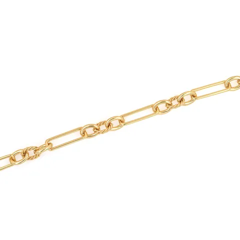 18K Gold Plated Copper DIY Jewelry Making Chain Unfinished Paperclip Link And Twisted Round Ring For Necklaces Bracelets