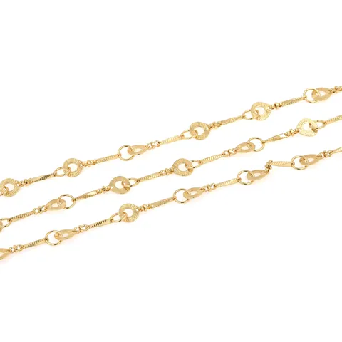 18K Vergoldet Kupfer Unvollendet Twist Gliederkette Für DIY Halskette Schmuckherstellung Zubehör 1 Meter