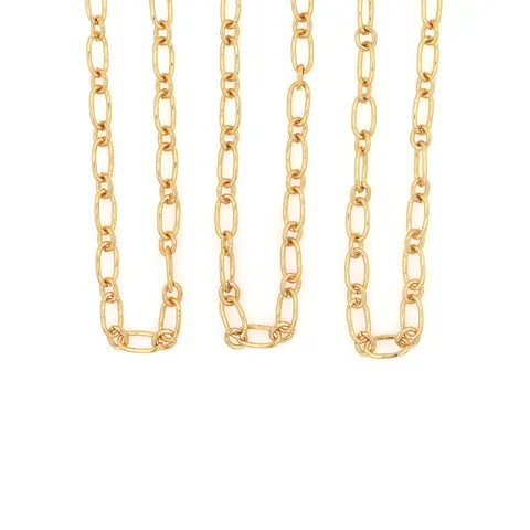 18K Gold Plated Copper Paperclip Chain Unfinished Minimalist DIY Jewelry Making Necklace Bracelet Material Accessory