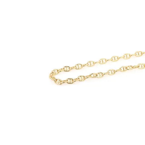 Catena in Rame Placcato Oro 18K con Maglia a Naso di Maiale Marina per Creazione di Gioielli e Collane Fai-da-te