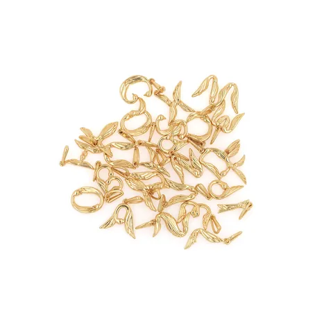 18K Gold Plated Copper Zirconia 26 English Alphabet Alphabet Letter Pendant Wing Angel DIY Jewelry Making Pendant Only Without Chain