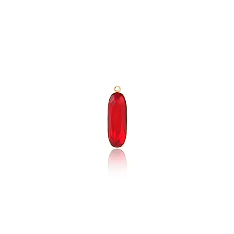 Pendentif Barre Ovale Facetté en Cuivre Plaqué Or 18K Incrusté de Zircon pour DIY Bijouterie Accessoires Dopamine Colorés