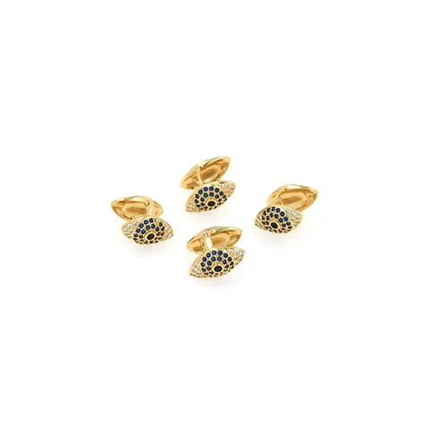 Vintage Boze Oog Manchetknopen Verguld Koper Zirkoon Heren Sieraden Voor Overhemd Formele Bruiloft Banket