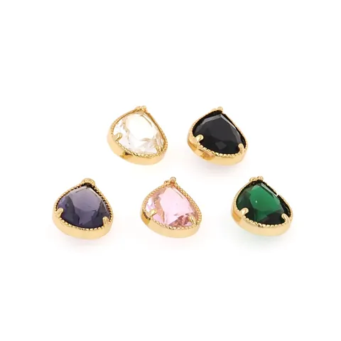 Colgante de Gota de Agua Forma de Pera de Cobre Chapado en Oro 18K Zirconia Micro Incrustada Gema DIY Accesorios de Joyería Para Mujeres