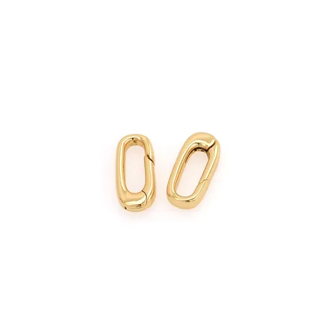 18K Gold Plated Copper Oval Carabiner Clasp Spring Buckle DIY Jewelry Finding Accessory For Necklace Bracelet Connection