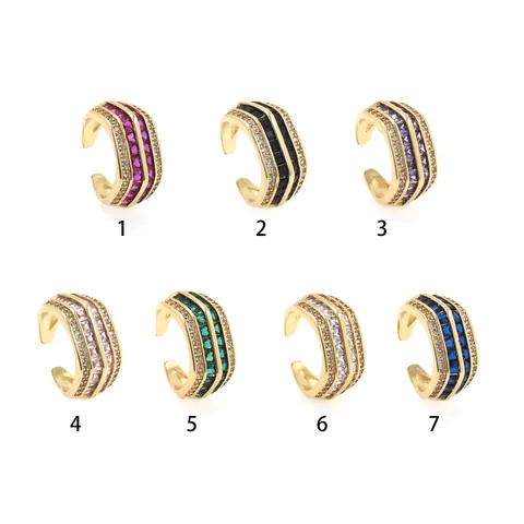 Luxus Kupfer Zirkonia Ohrklemme 18K Vergoldet Einstellbar C-Form Ohne Piercing Ohrringe Für Damen Mode Schmuck
