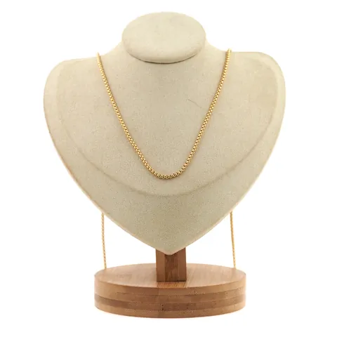 Collier Chaîne Box en Cuivre Plaqué Or 18K Rétro Bijoux Minimalistes à Maillons Ronds Géométriques pour Hommes Femmes