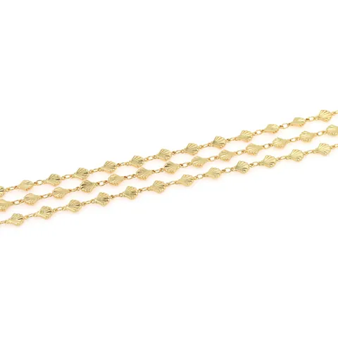18K Real Gold Plated Copper Scallop Shell Chain For DIY Necklace Bracelet Making Semi-Finished Jewelry Accessory Findings