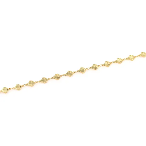 18K Real Gold Plated Copper Scallop Shell Chain For DIY Necklace Bracelet Making Semi-Finished Jewelry Accessory Findings