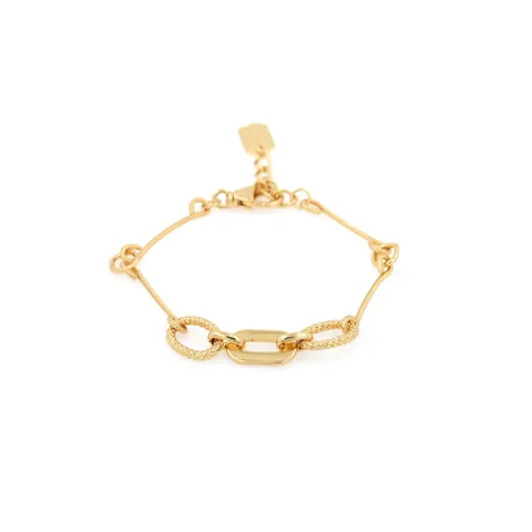 Pulsera de Eslabones Geométricos de Cobre Chapado en Oro de 18K para Mujer Moda Minimalista Cadena de Serpiente Accesorio de Joyería