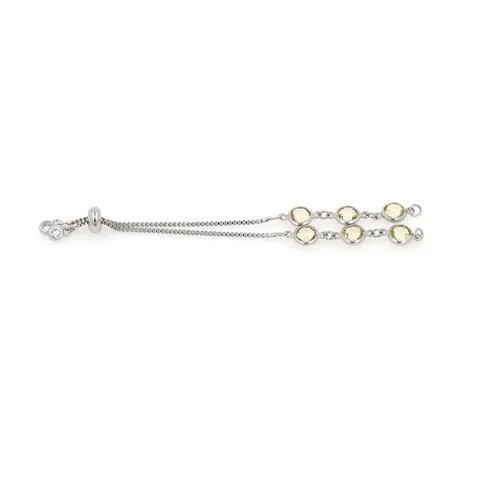 Women Adjustable Bolo Bracelet Copper Silver Plated Round Bezel Cut Gemstone Fashion Friendship Bracelet Jewelry Gift