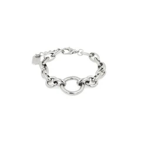 18K Gold Plated Copper Coarse Chain Bracelet With Geometric Link Good Luck Tag Lobster Clasp Extension Chain Jewelry
