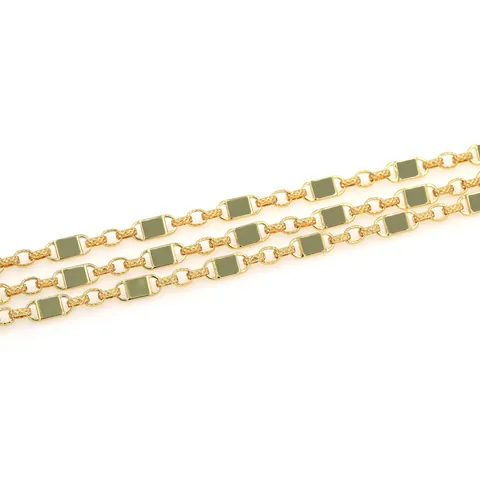18K Gold Plated Copper Flat Link Chain For DIY Jewelry Making Handmade Bracelet Necklace Findings Geometric Accessories